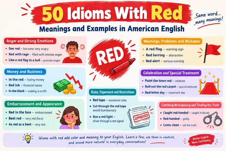 50 Idioms With Red
