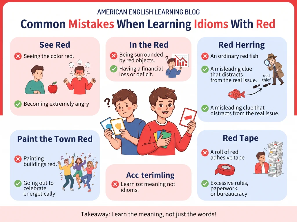 Common Mistakes When Learning Idioms With Red.