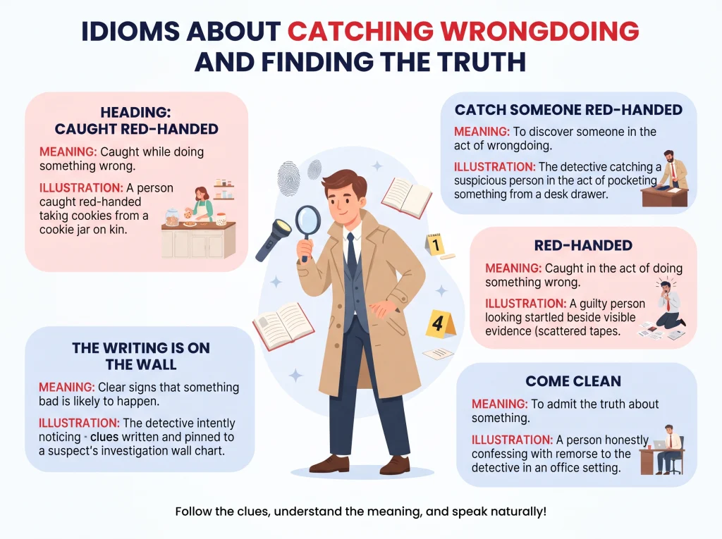Idioms About Catching Wrongdoing and Finding the Truth.