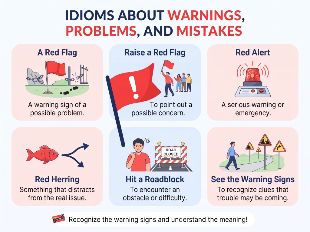 Idioms About Warnings, Problems, and Mistakes.