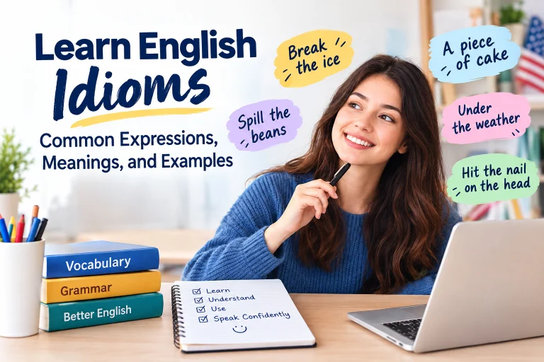 Learn English Idioms: Common Expressions, Meanings, and Examples
